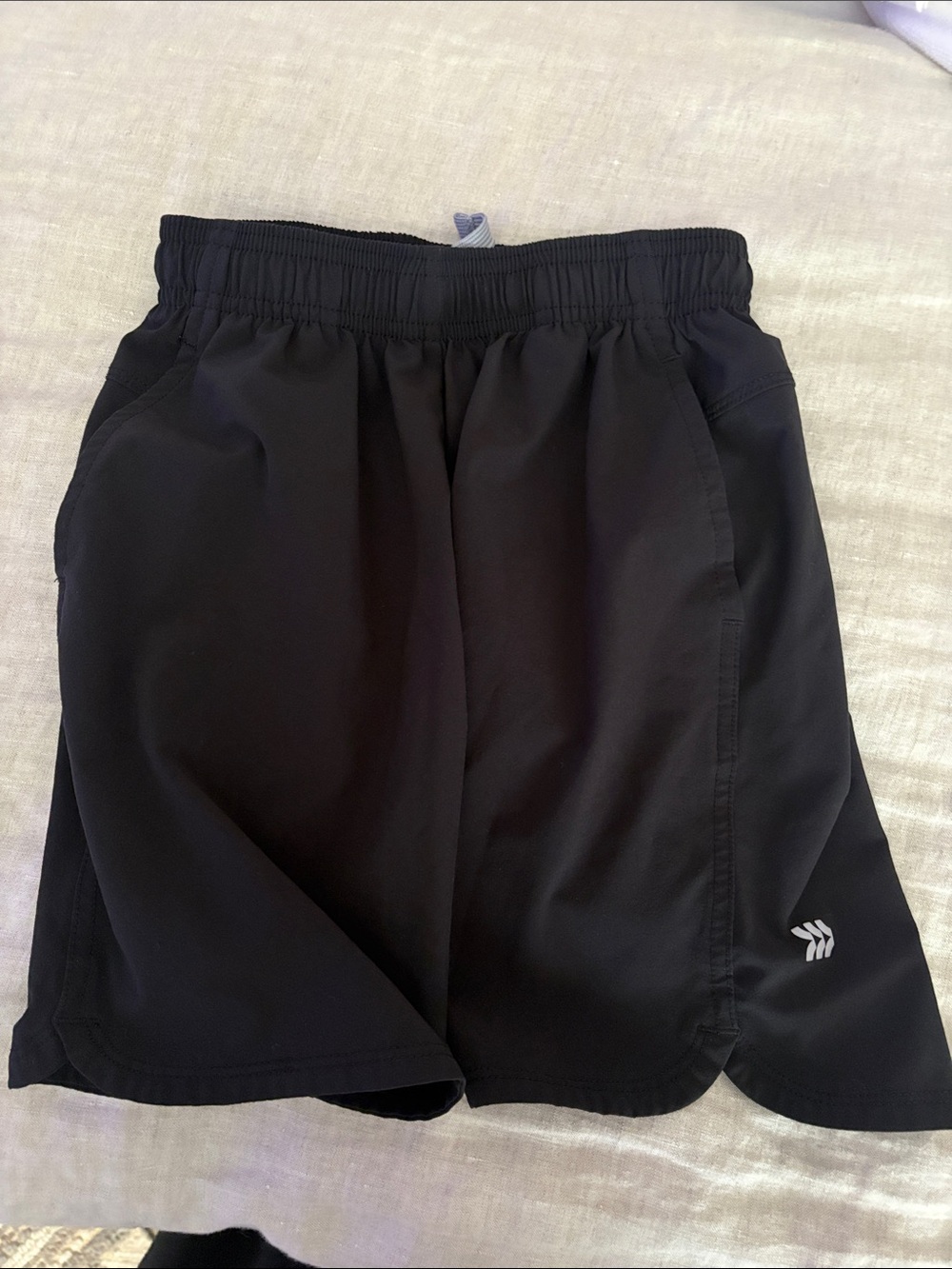 Kids Black Athletic Shorts - Elastic Waist